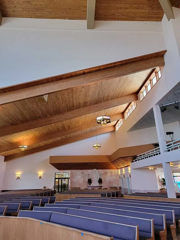 A church lighting project completed by Ehman Electric