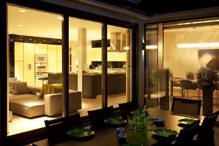 New lighting glowing in a Florida home wired by Ehman Electric